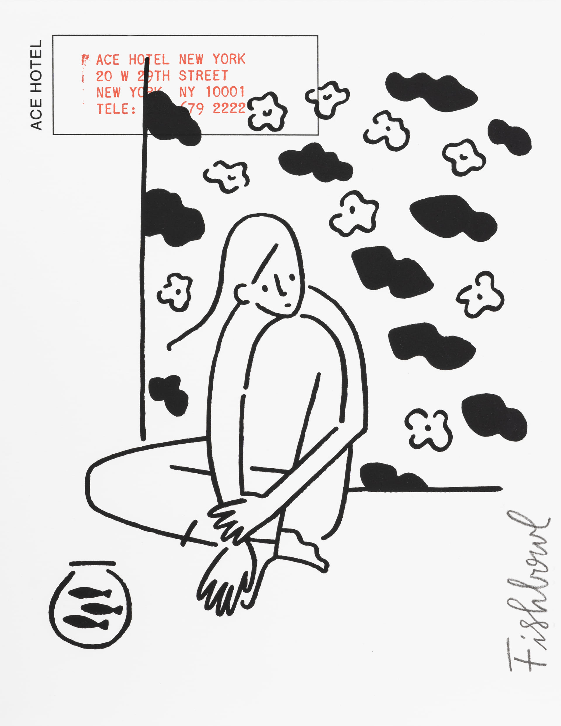 長場雄 Yu Nagaba Avant Arte シルクスクリーン 2.Yu-Nagaba-Fishbowl-image-